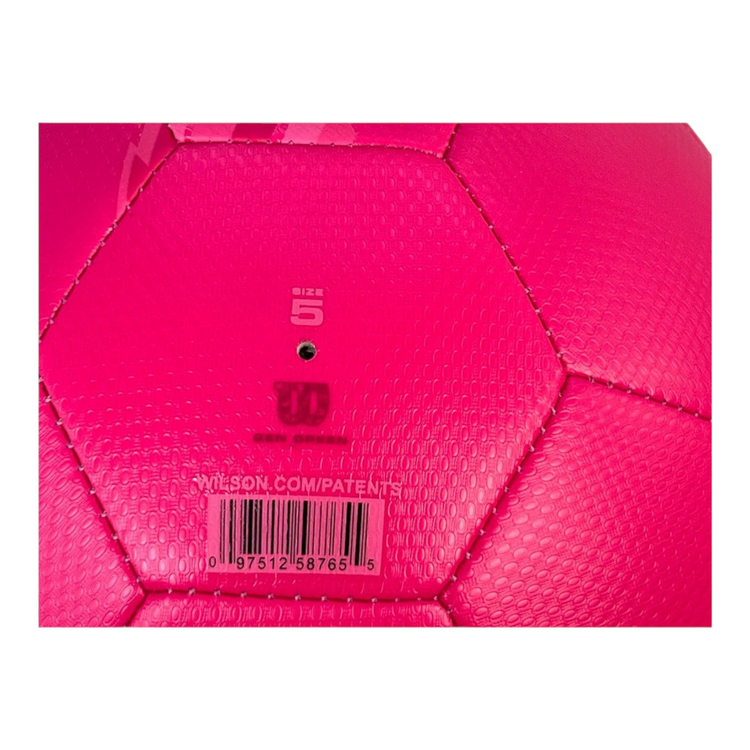 Balón de fútbol Radach Sports Wilson Vantage rosa talla 5 con textura hexagonal y detalles sostenibles
