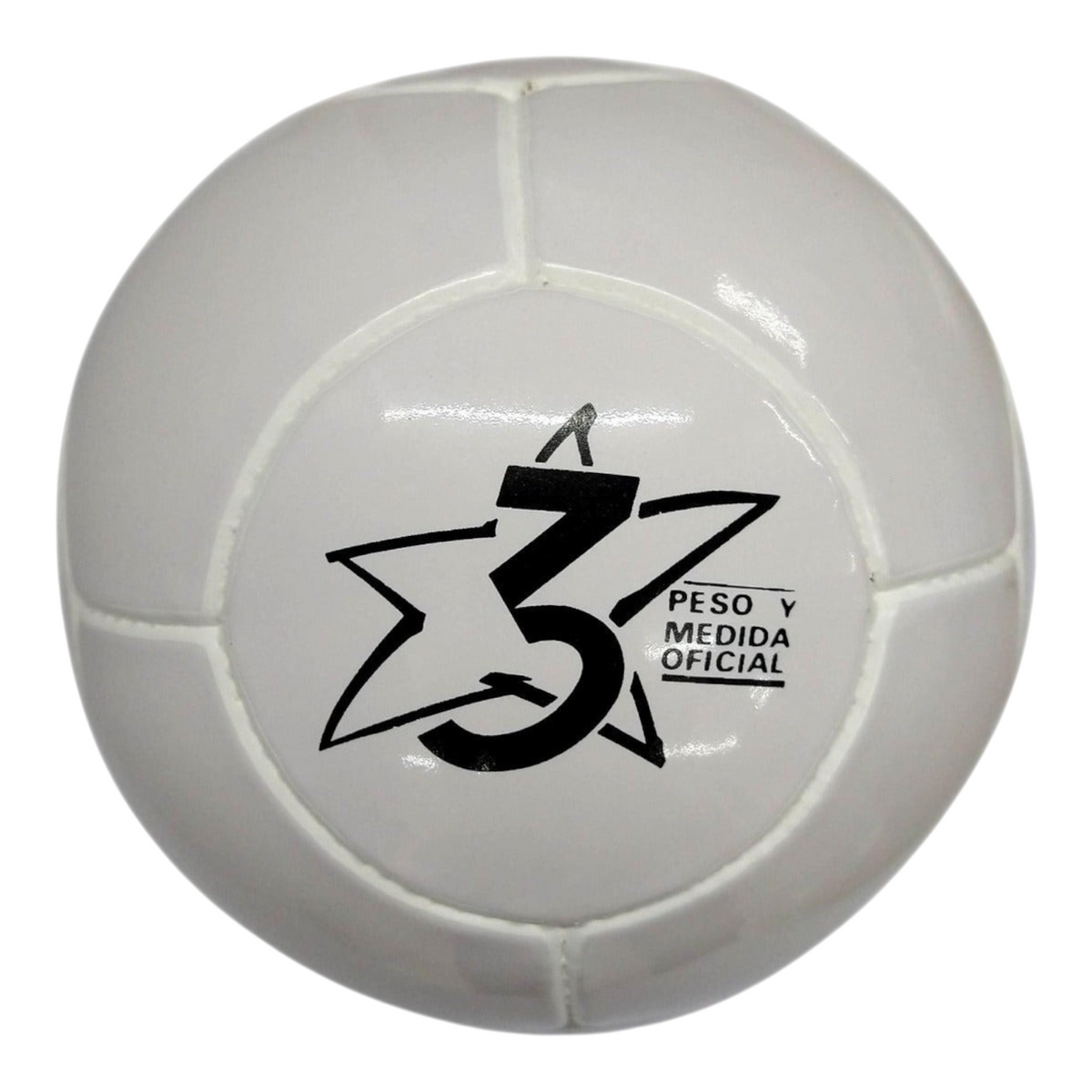 Balón de fútbol sala Radach Sports número 3 de color blanco con cámara de látex y diseño oficial