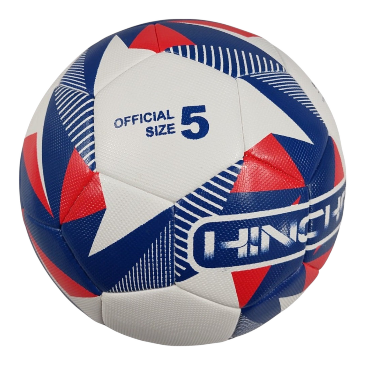 Balón de fútbol Radach Sports Hincha Híbrido talla 5 con diseño tricolor en rojo, azul y blanco