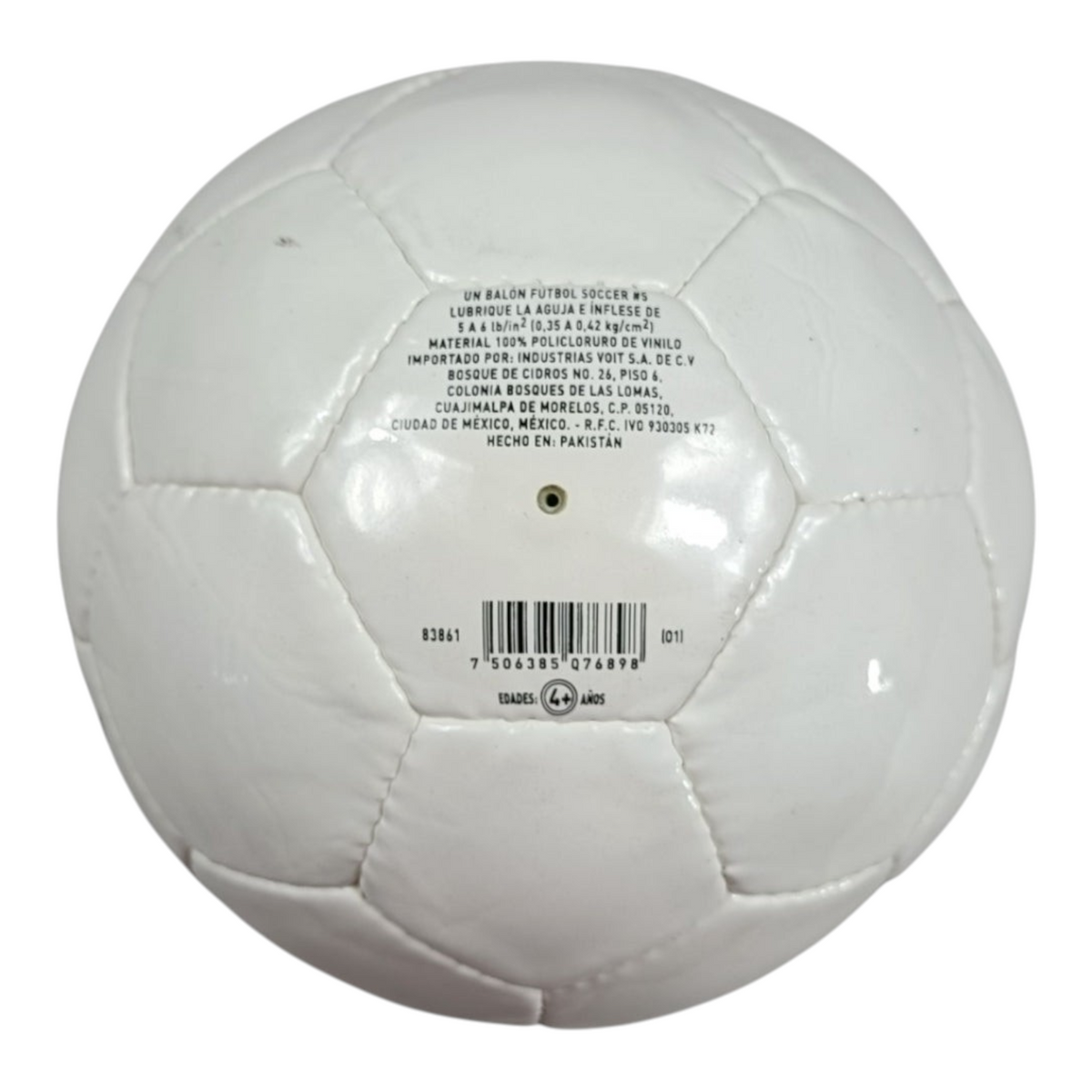 Balón de fútbol Radach Sports Voit número 5 color blanco con 32 paneles cosidos a mano y material sintético