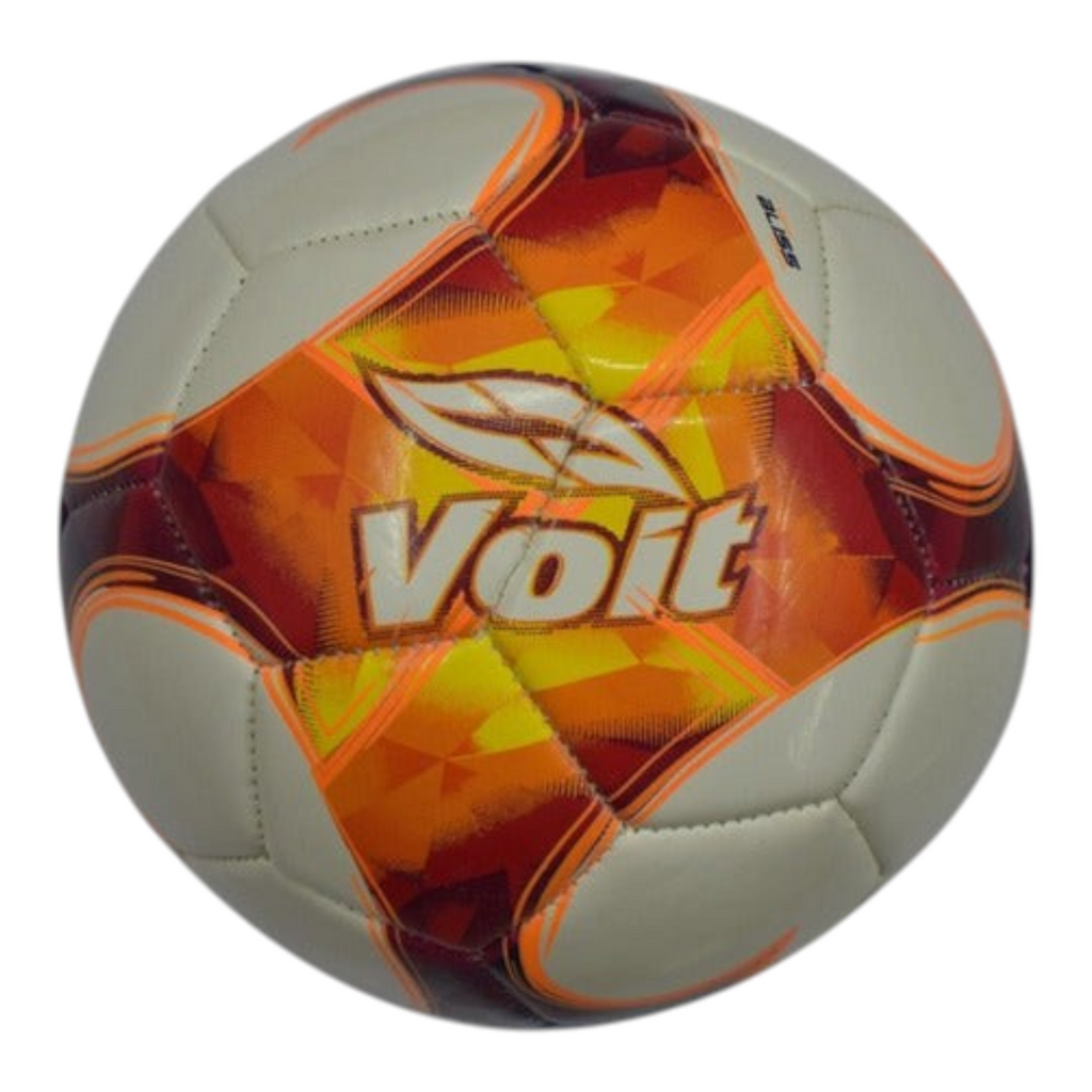 Balón de futbol Radach Sports Voit Bliss tamaño mini número 2 con diseño geométrico en tonos naranja y blanco