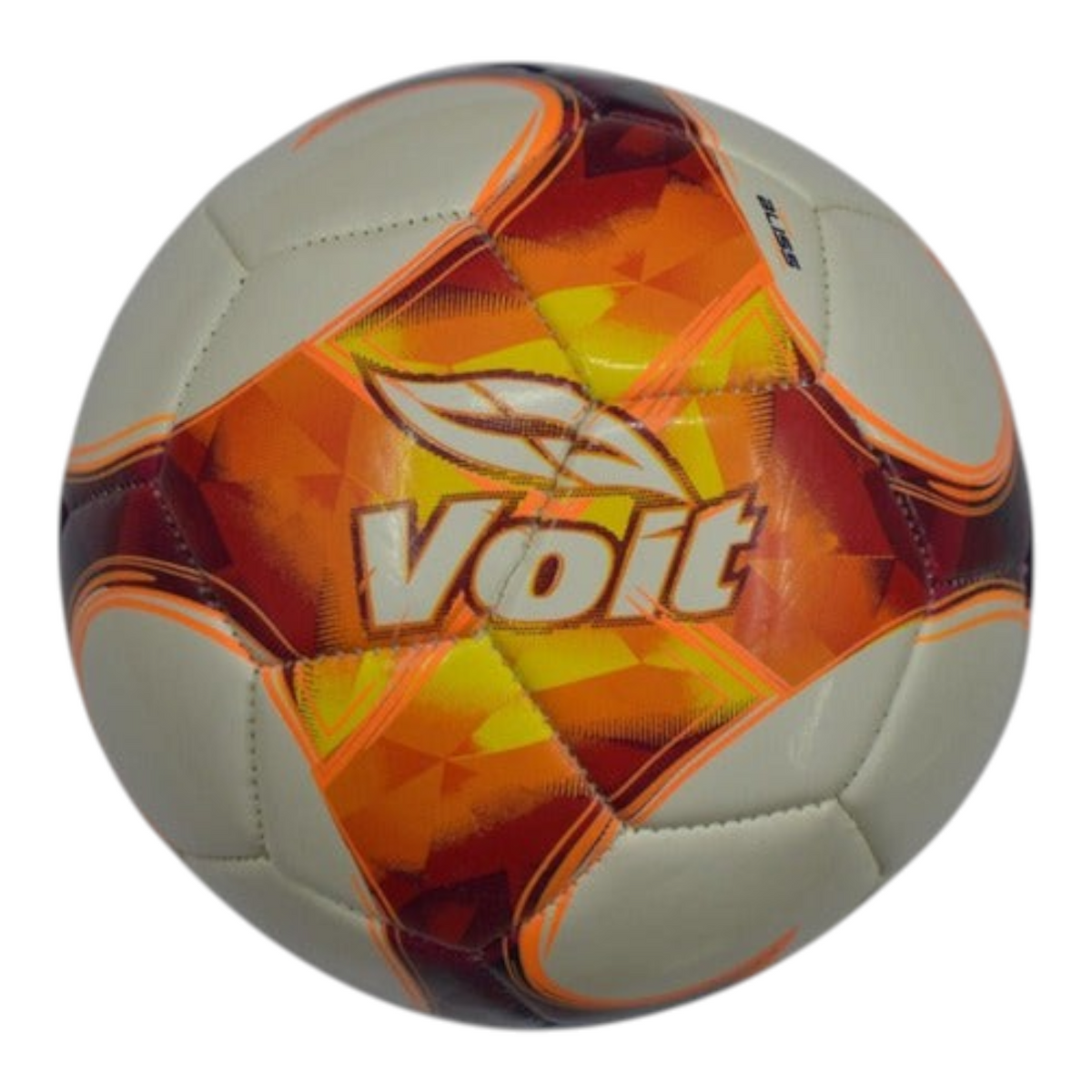 Balón de futbol Radach Sports Voit Bliss tamaño mini número 2 con diseño geométrico en tonos naranja y blanco