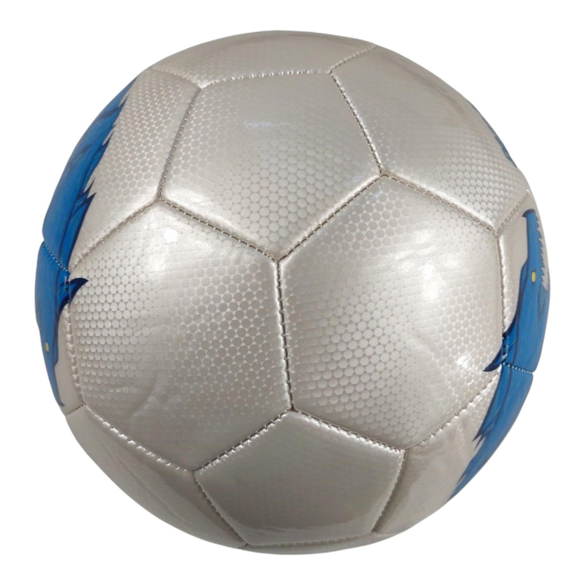Balón de fútbol Voit Dragao 5 Mix de Radach Sports en color plata con detalles gráficos en azul