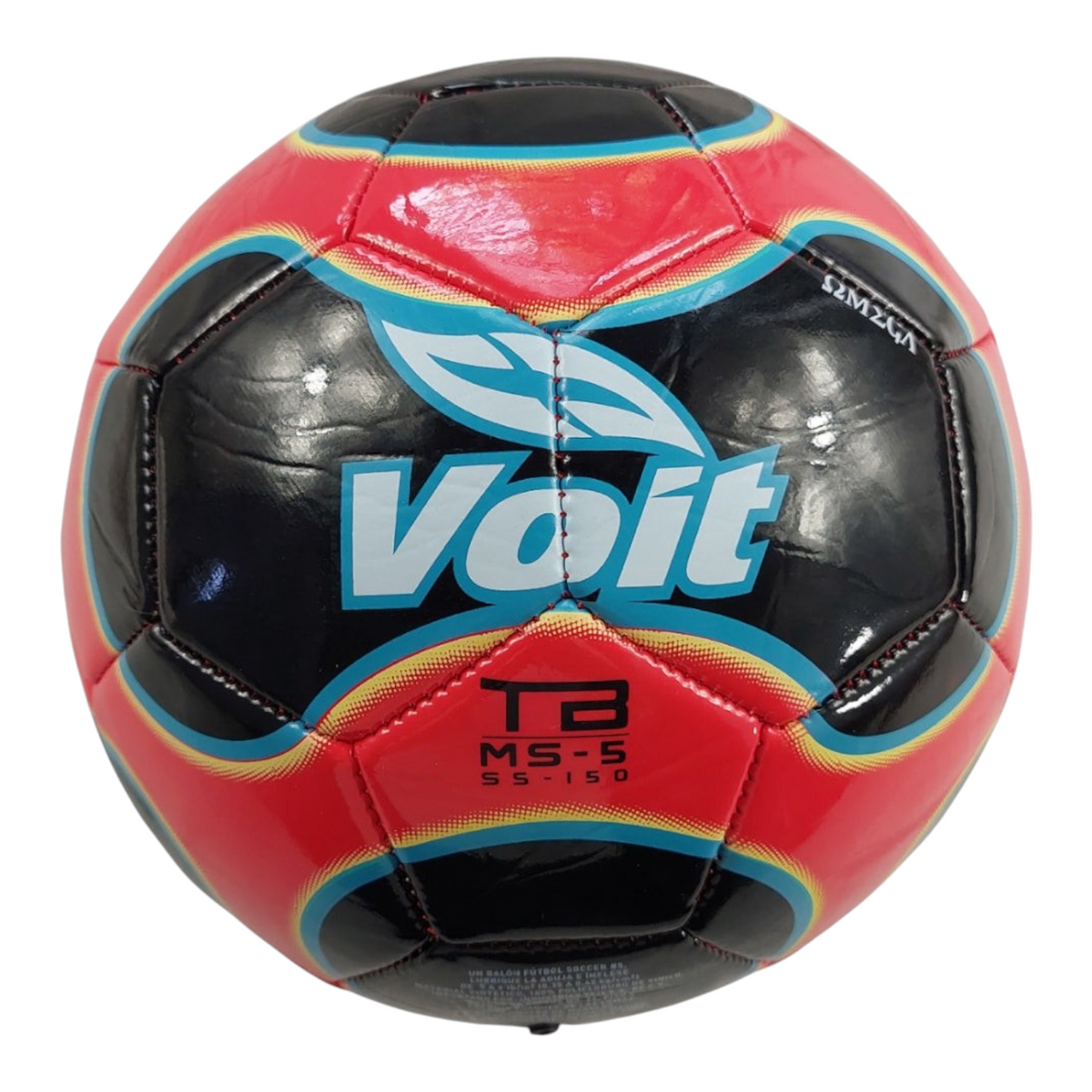 Balón de fútbol recreativo Voit Omega número 5 en color negro y rojo, fabricado en material sintético Radach Sports