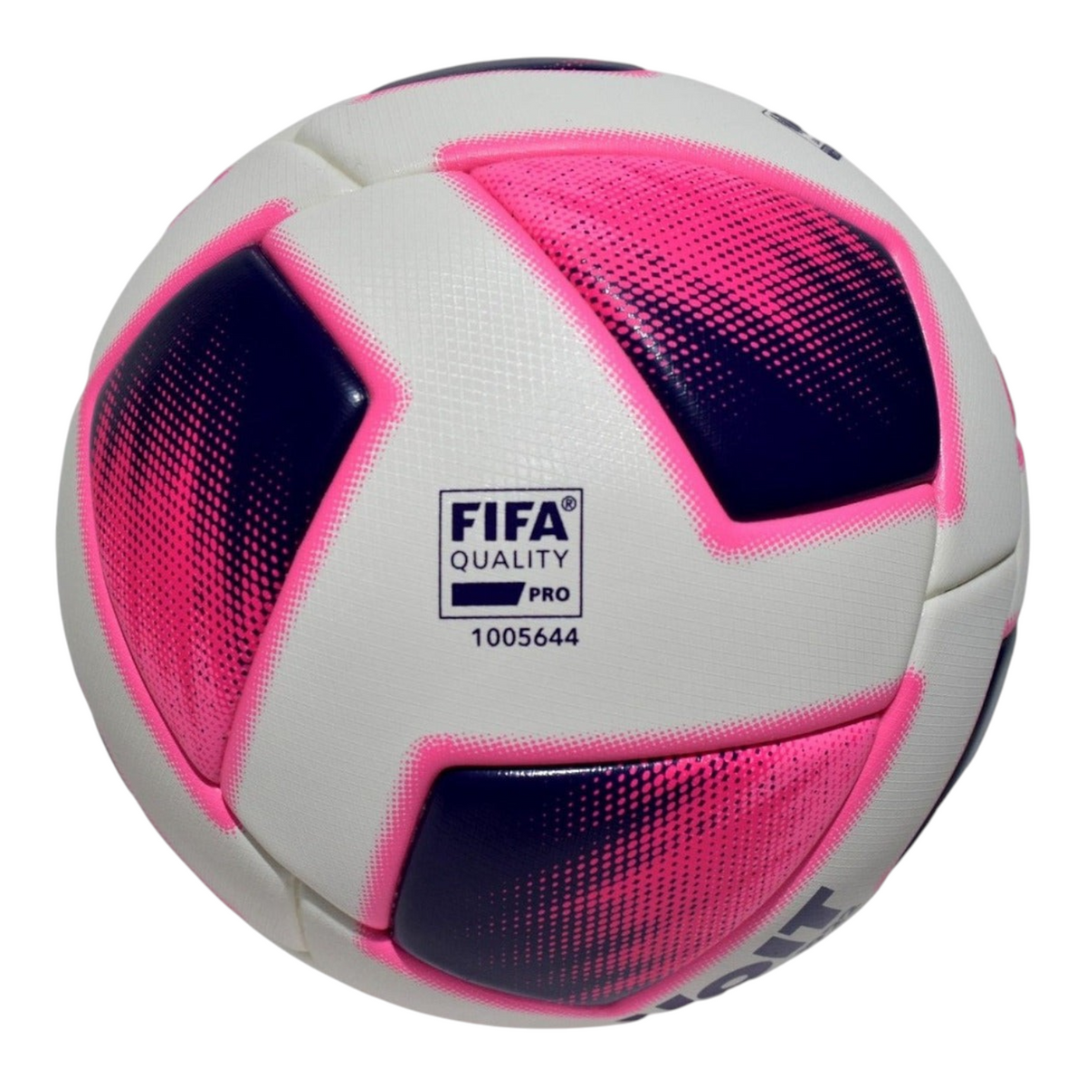 Balón de fútbol Radach Sports Voit 100 años con diseño termolaminado en blanco, rosa y azul con certificación FIFA
