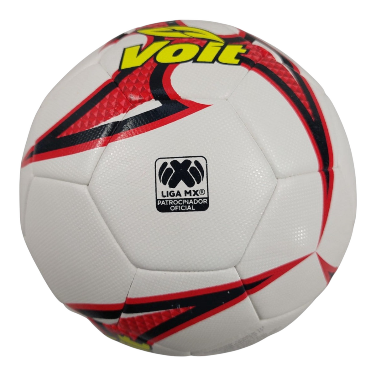 Balón de fútbol Voit Shuriken Híbrido número 5 en blanco y rojo con logo de Liga MX, vendido por Radach Sports