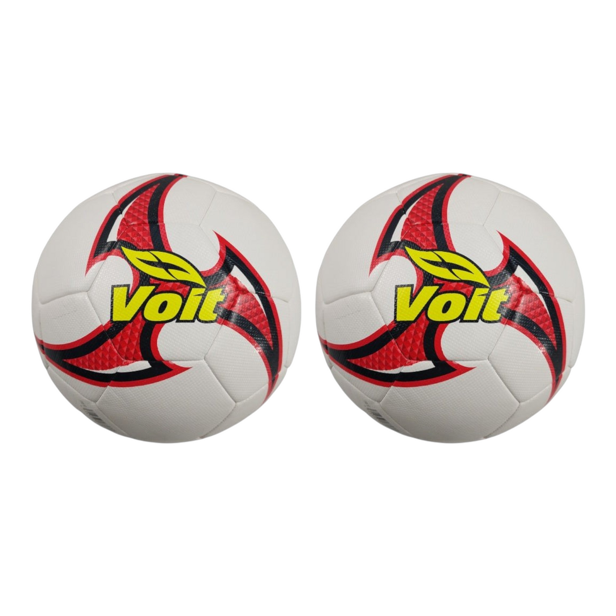 Pack de 2 balones de futbol Radach Sports Voit Shuriken hibridos numero 5 en color blanco con detalles en rojo
