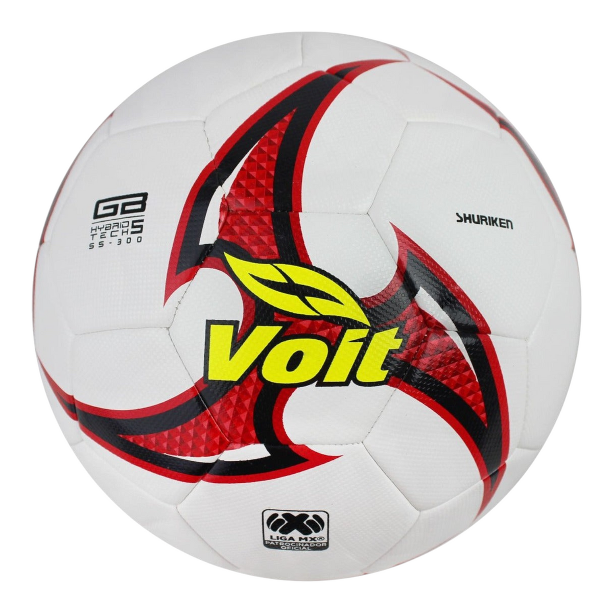 Balón de fútbol Radach Sports Voit Shuriken Híbrido S300 número 5 en color blanco con detalles en rojo y negro