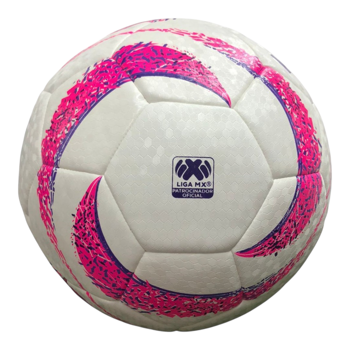 Balón de fútbol Radach Sports Voit Tempest SS300 híbrido tamaño 5 en color blanco con detalles gráficos en rosa