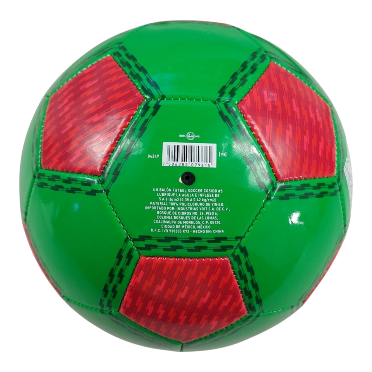Balón de fútbol Radach Sports Voit Tlahui No. 5 en color verde y rojo con diseño de la Selección Mexicana