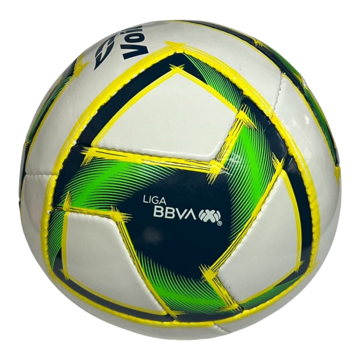 Balón de fútbol Radach Sports Voit Tracer Serie 300 cosido a mano, color blanco, verde y azul, talla 5 oficial.