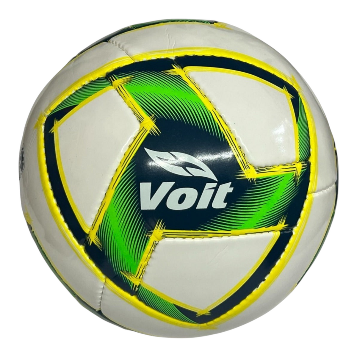 Balón de fútbol Radach Sports Voit Tracer Apertura 2022, cosido a mano, color blanco, verde y amarillo, talla 5.