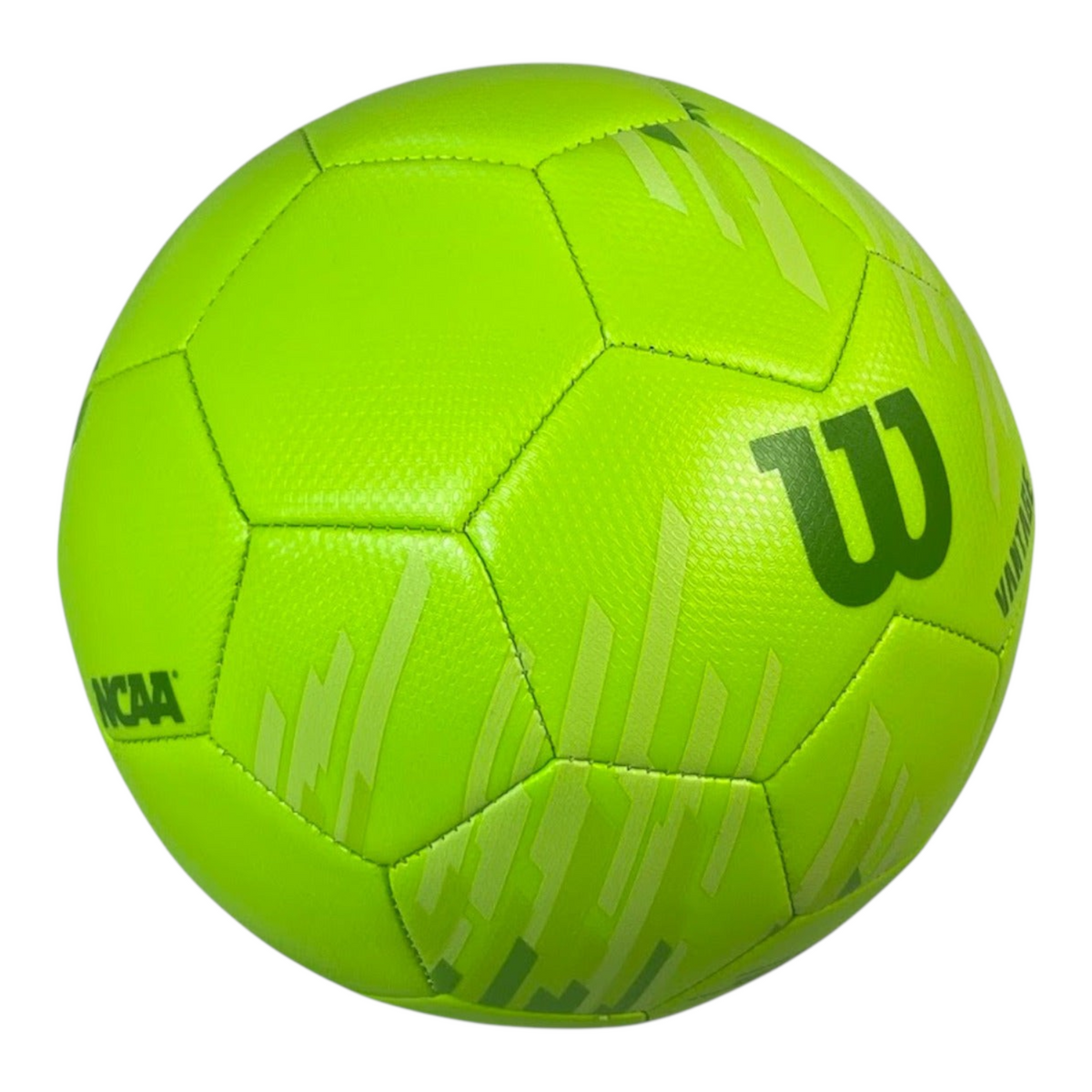 Balón de fútbol Wilson Vantage NCAA color verde neón, fabricado con espuma EVA sostenible de Radach Sports