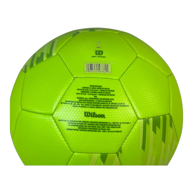 Balón de fútbol Radach Sports Wilson Vantage verde talla 5 fabricado con espuma EVA sostenible