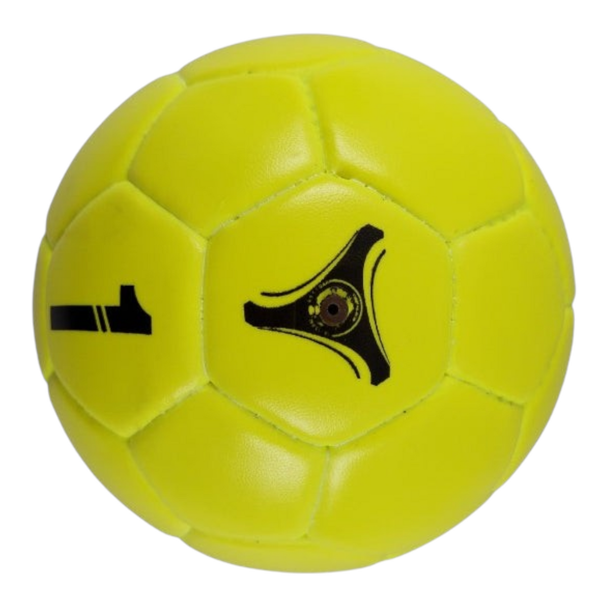 Balón de handball Radach Sports número 1 en color amarillo neón con válvula de inflado visible