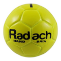 Balón de handball Radach Sports número 1 en color amarillo brillante con logotipo negro y cámara de látex