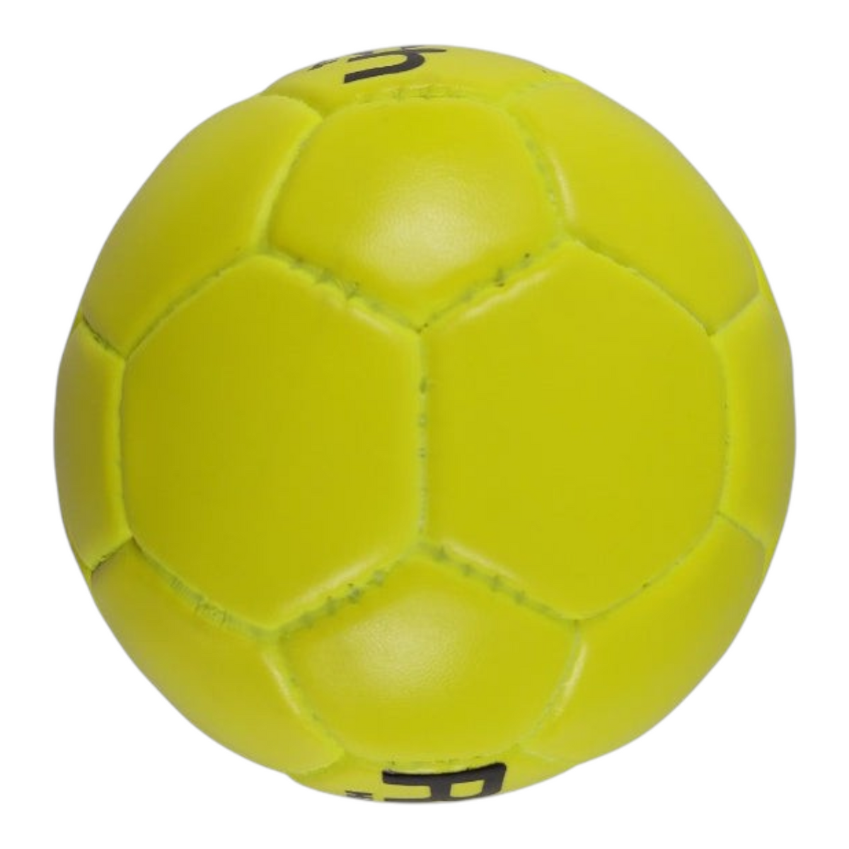 Balón de handball Radach Sports número 1 en color amarillo neón con costuras visibles y cámara de látex