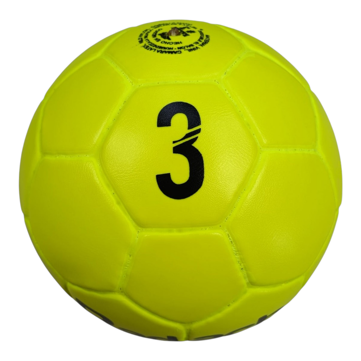 Balón de handball Radach Sports número 3 en color amarillo fosforescente con cubierta de vinil resistente