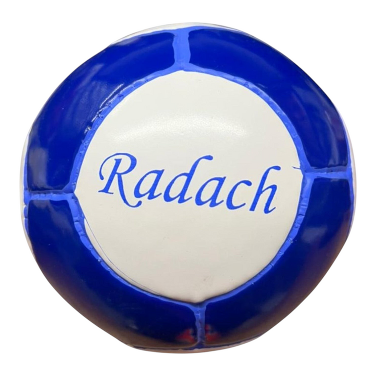 Balón de handball Radach Sports número 0 en color azul y blanco, fabricado en vinil resistente y cosido a mano.