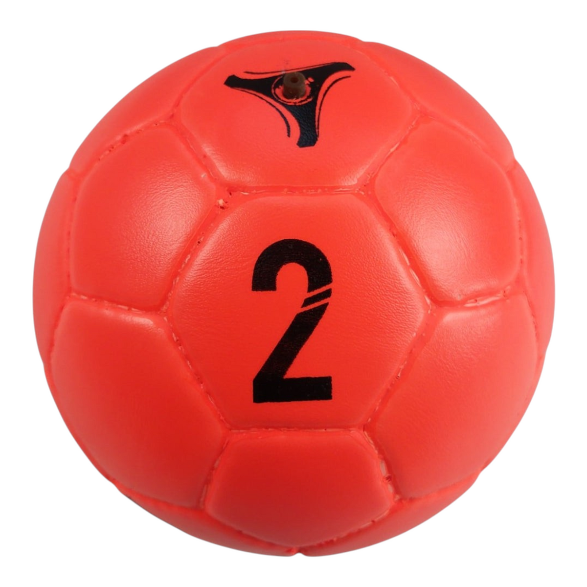 Balón de handball Radach Sports número 2 de color rojo con válvula de inflado y diseño de paneles cosidos