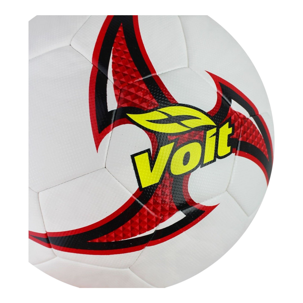 Balón de fútbol Radach Sports Voit Shuriken Hibrido S300 número 5 en color blanco con detalles en rojo y amarillo