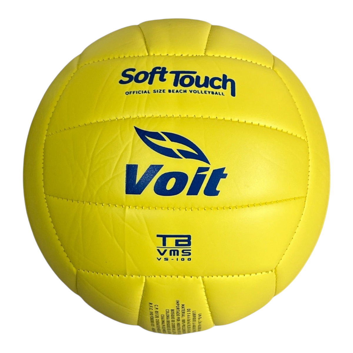Balón de voleibol de playa Voit Soft Touch color amarillo, tamaño 5, fabricado en material EVA suave.