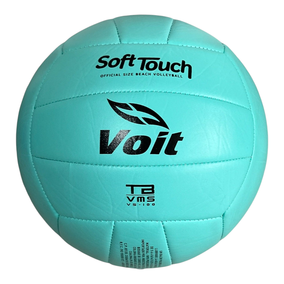 Balón de voleibol Radach Sports Voit Soft Touch color menta, tamaño 5, fabricado en EVA con 18 paneles cosidos.