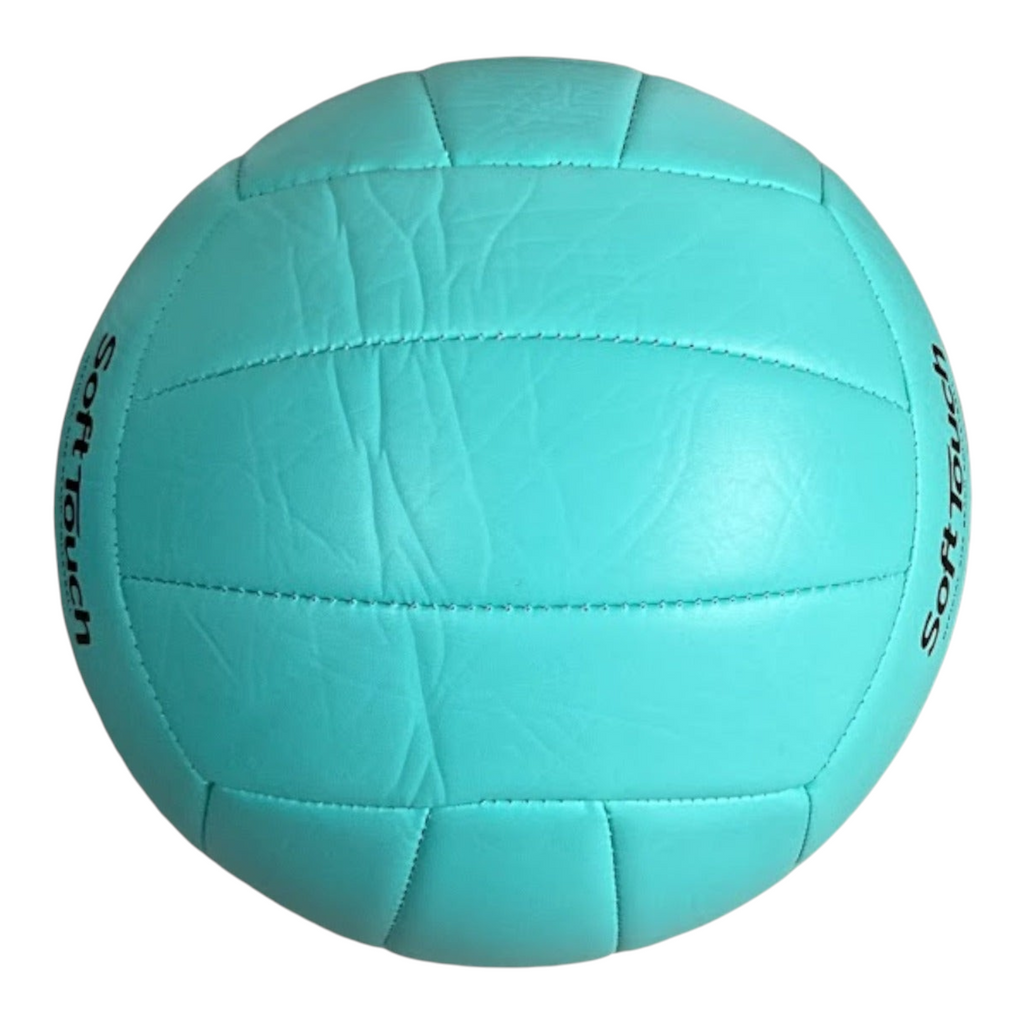 Balón de voleibol Radach Sports Soft Touch color menta, tamaño 5, fabricado en EVA con 18 paneles cosidos a máquina.