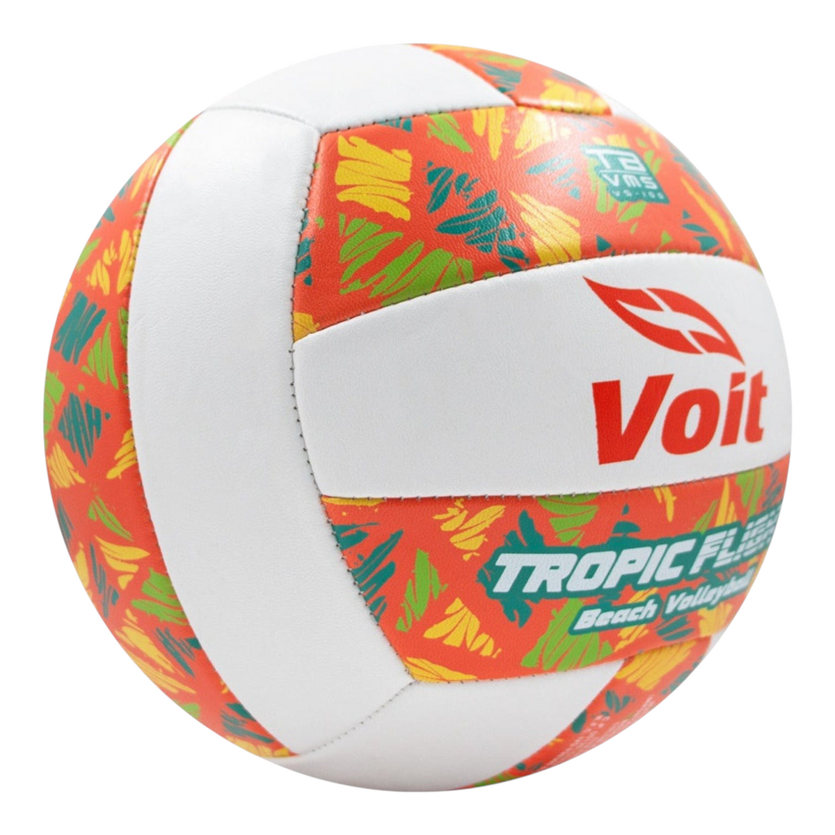 Balón de voleibol Radach Sports Voit VS100 Tropic Flight número 5 con diseño estampado naranja, verde y amarillo