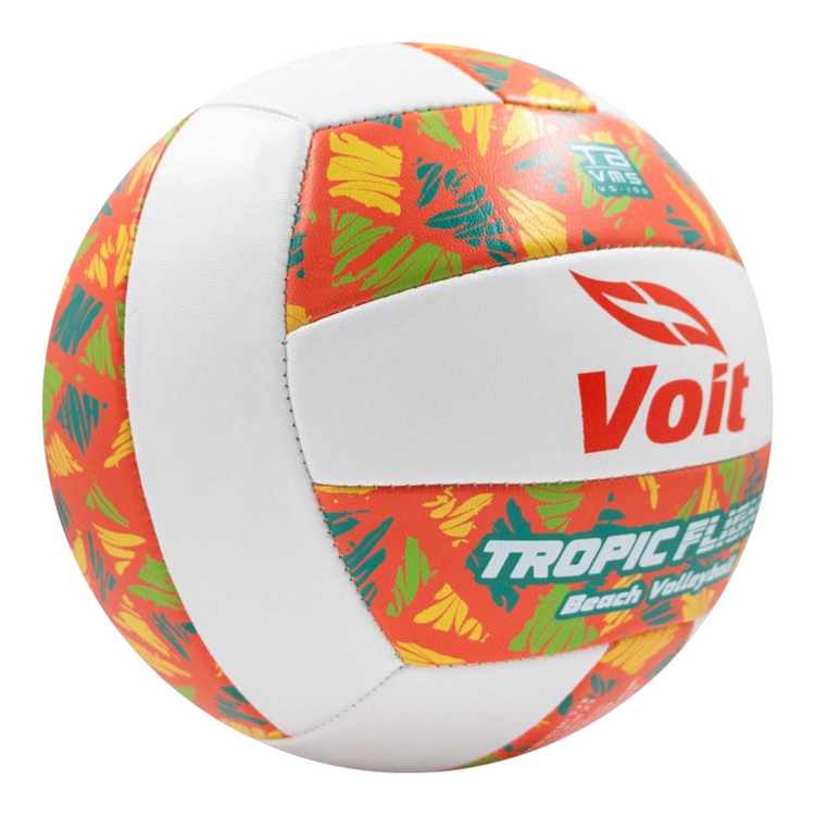 Balón de voleibol Radach Sports Voit VS100 Tropic Flight número 5 con diseño estampado naranja, verde y amarillo
