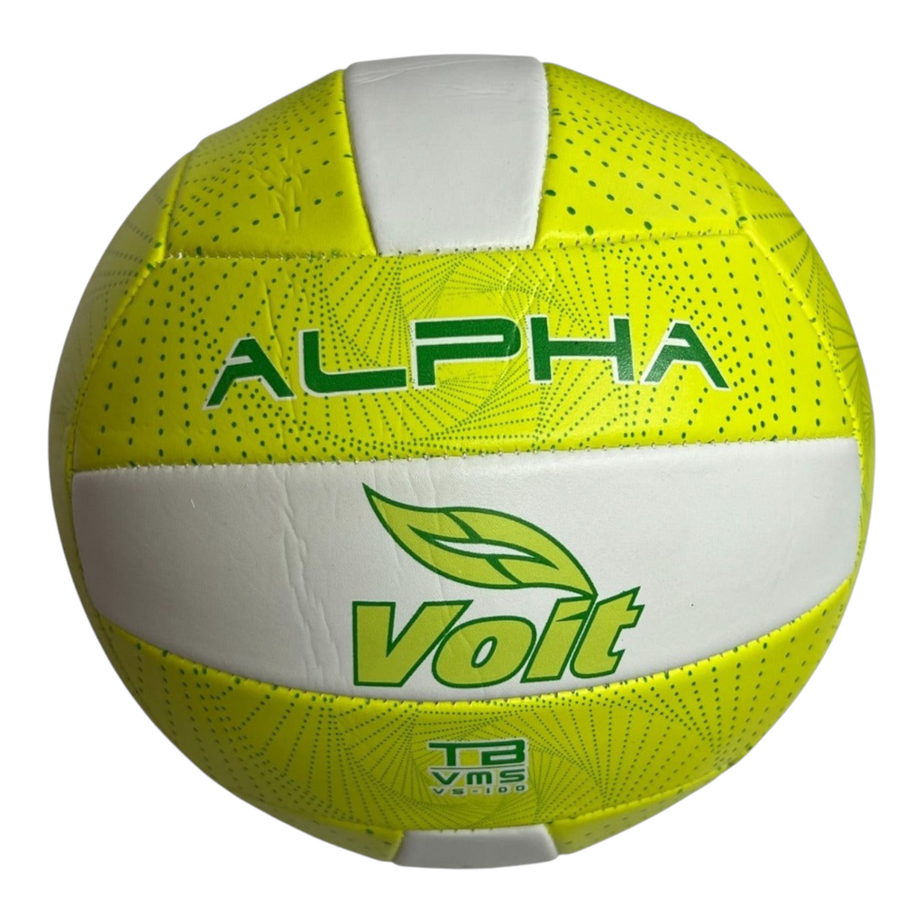 Balón de voleibol Radach Sports Voit Alpha Neon de PVC en color amarillo neón y blanco, tamaño oficial 5.