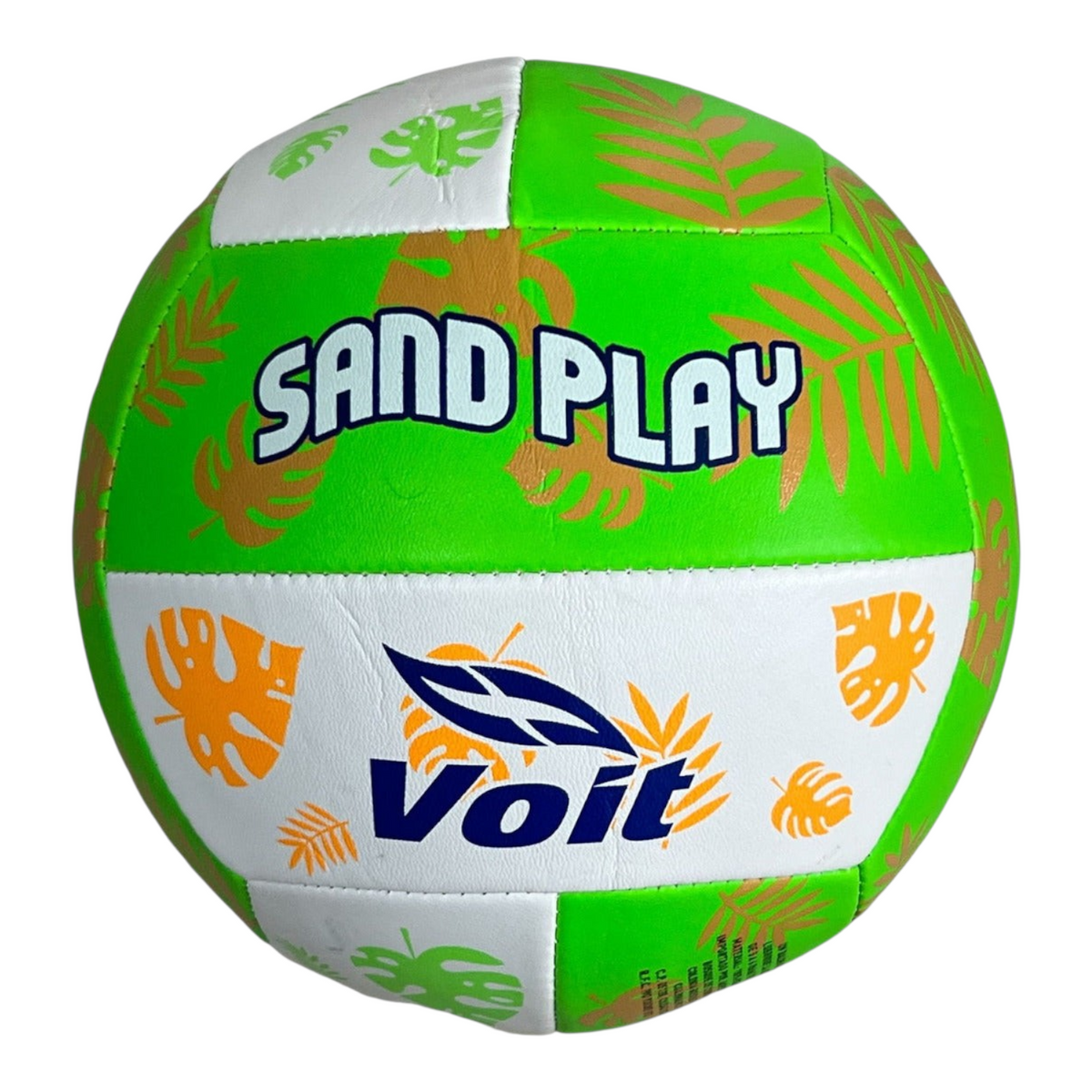 Balón de voleibol Radach Sports Voit Sand Play en color verde y blanco con estampado de hojas tropicales