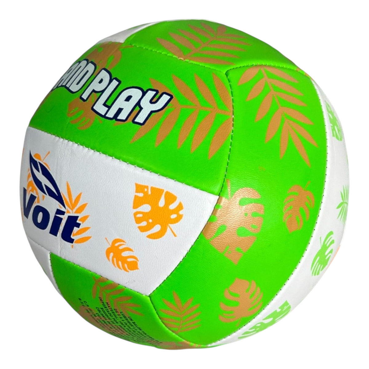 Balón de voleibol Radach Sports Voit Sand Play con diseño de hojas tropicales en colores verde y blanco