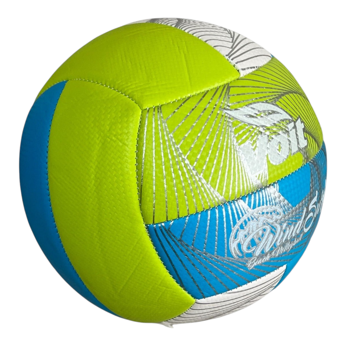 Balón de voleibol Radach Sports Voit Wind Surf verde y azul de PVC con 12 paneles para playa y exteriores