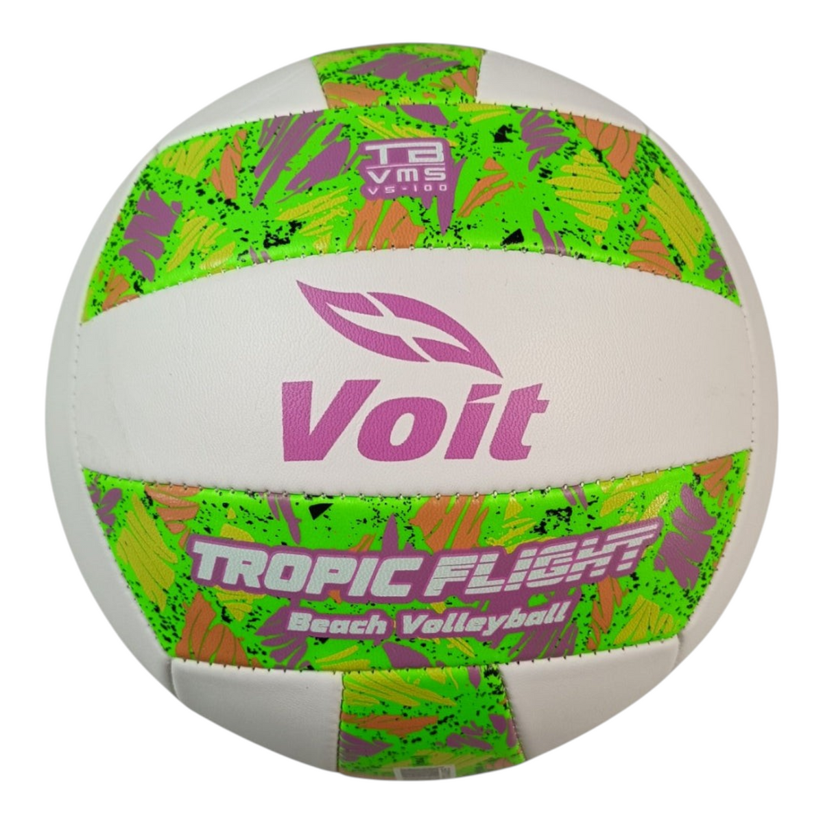 Balón de voleibol Radach Sports Voit Tropic Flight tamaño 5 en color verde y blanco con diseño tropical vibrante