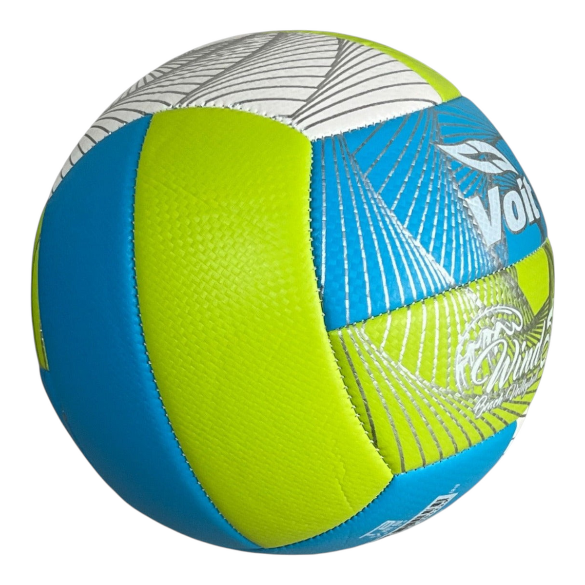 Balón de voleibol Radach Sports Voit Wind Surf tamaño 5 en colores verde y azul con diseño de 12 paneles de PVC