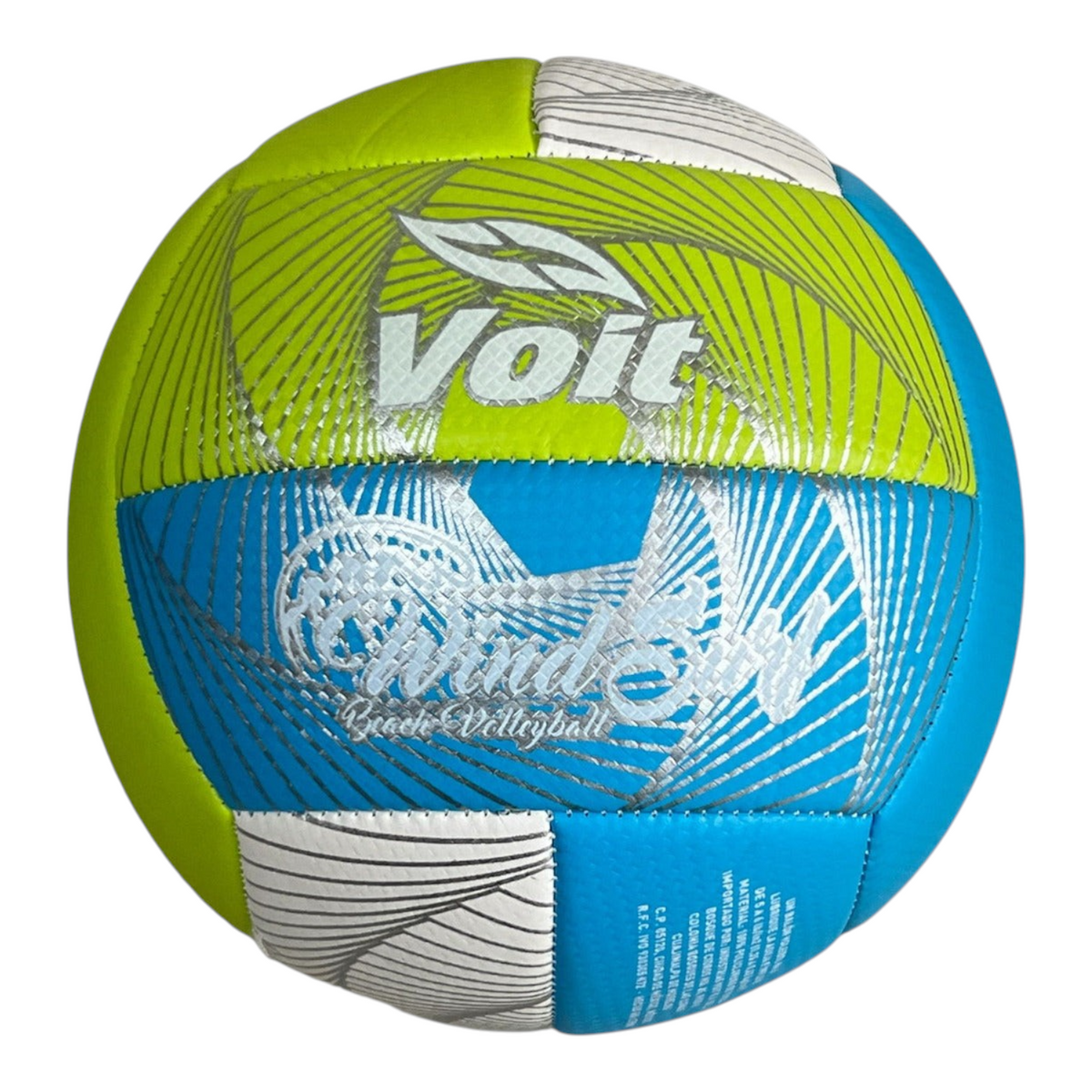 Balón de voleibol Radach Sports Voit Wind Surf de 12 paneles en colores verde y azul para playa y exterior