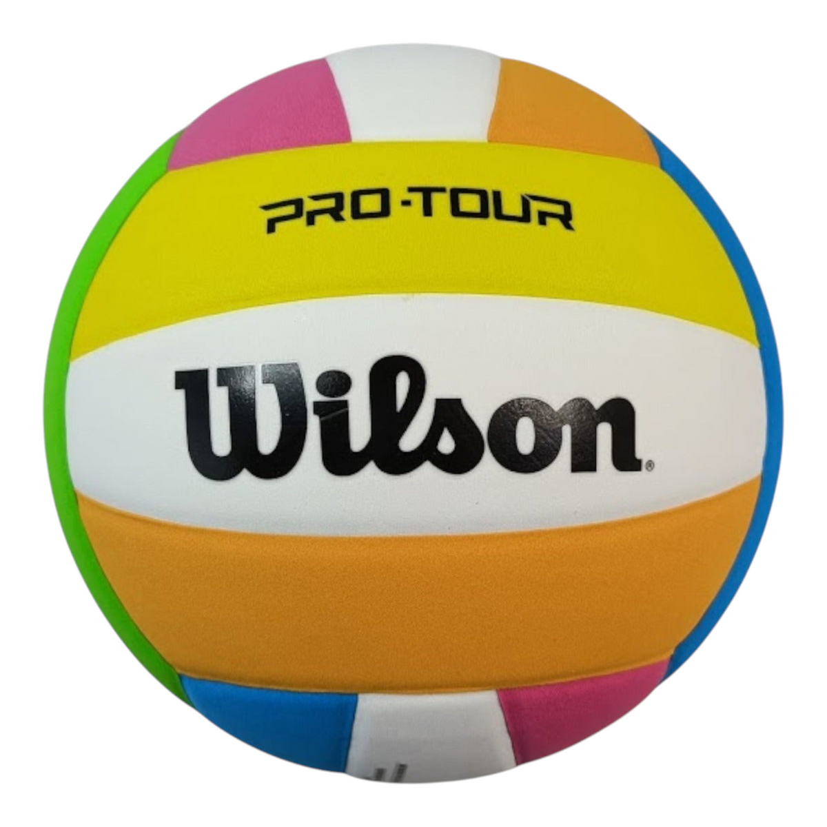 Balón de voleibol Wilson Pro Tour multicolor de Radach Sports con diseño de cuero sintético para canchas cubiertas