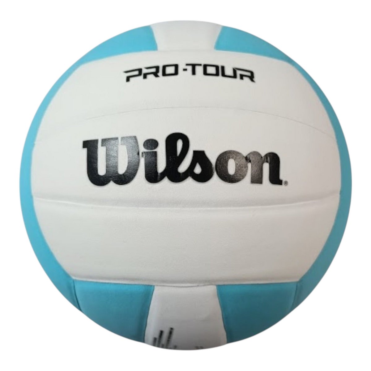 Balón de voleibol Wilson Pro Tour de Radach Sports en color blanco y azul, fabricado en cuero sintético resistente.