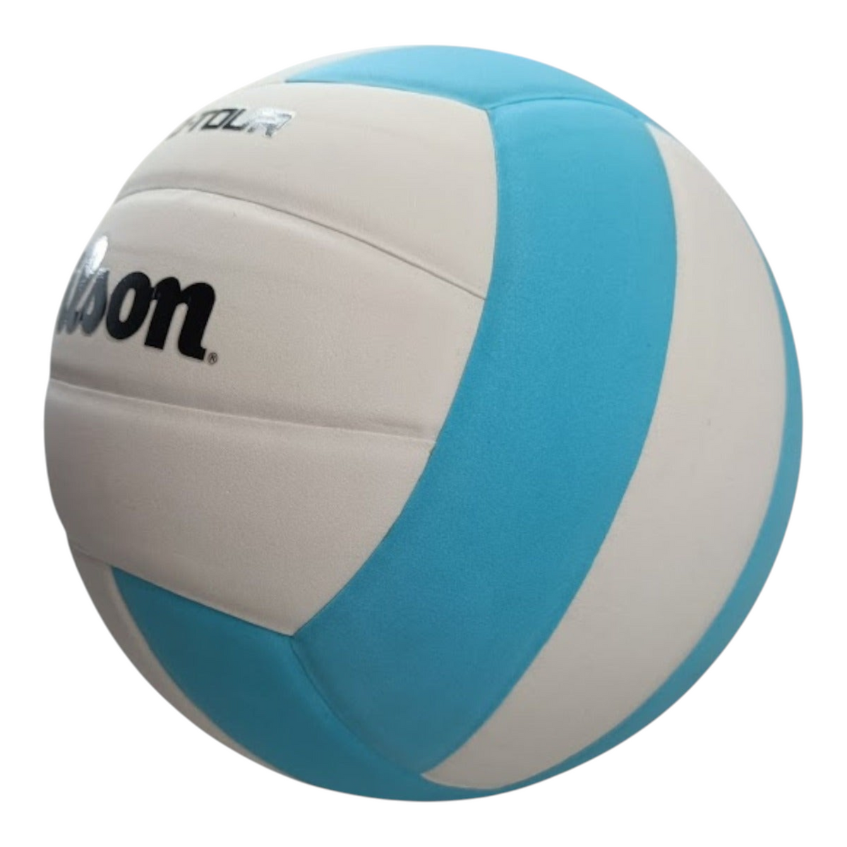 Balón de voleibol Wilson Pro Tour de Radach Sports en color blanco y azul, fabricado en cuero sintético premium.