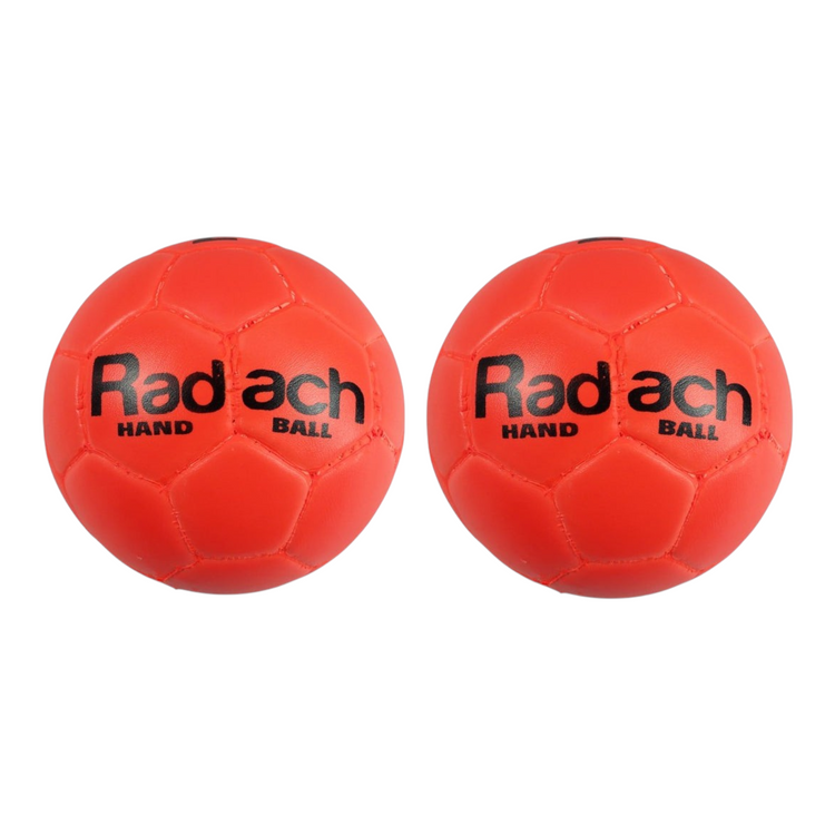 Pack de dos balones de handball Radach Sports número 2 en color naranja con superficie de vinil resistente