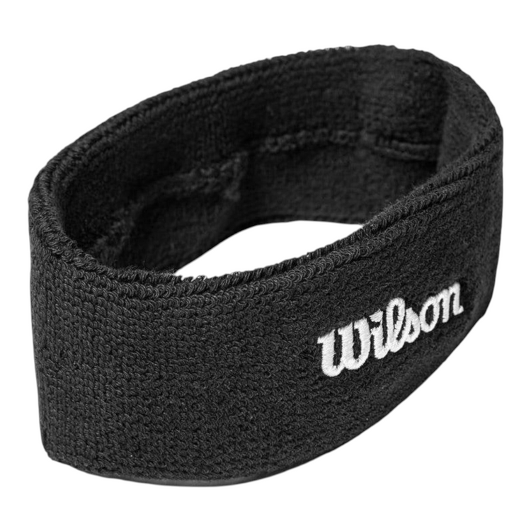 Bandana deportiva negra Radach Sports de algodón y spandex con logotipo Wilson bordado para absorción de sudor