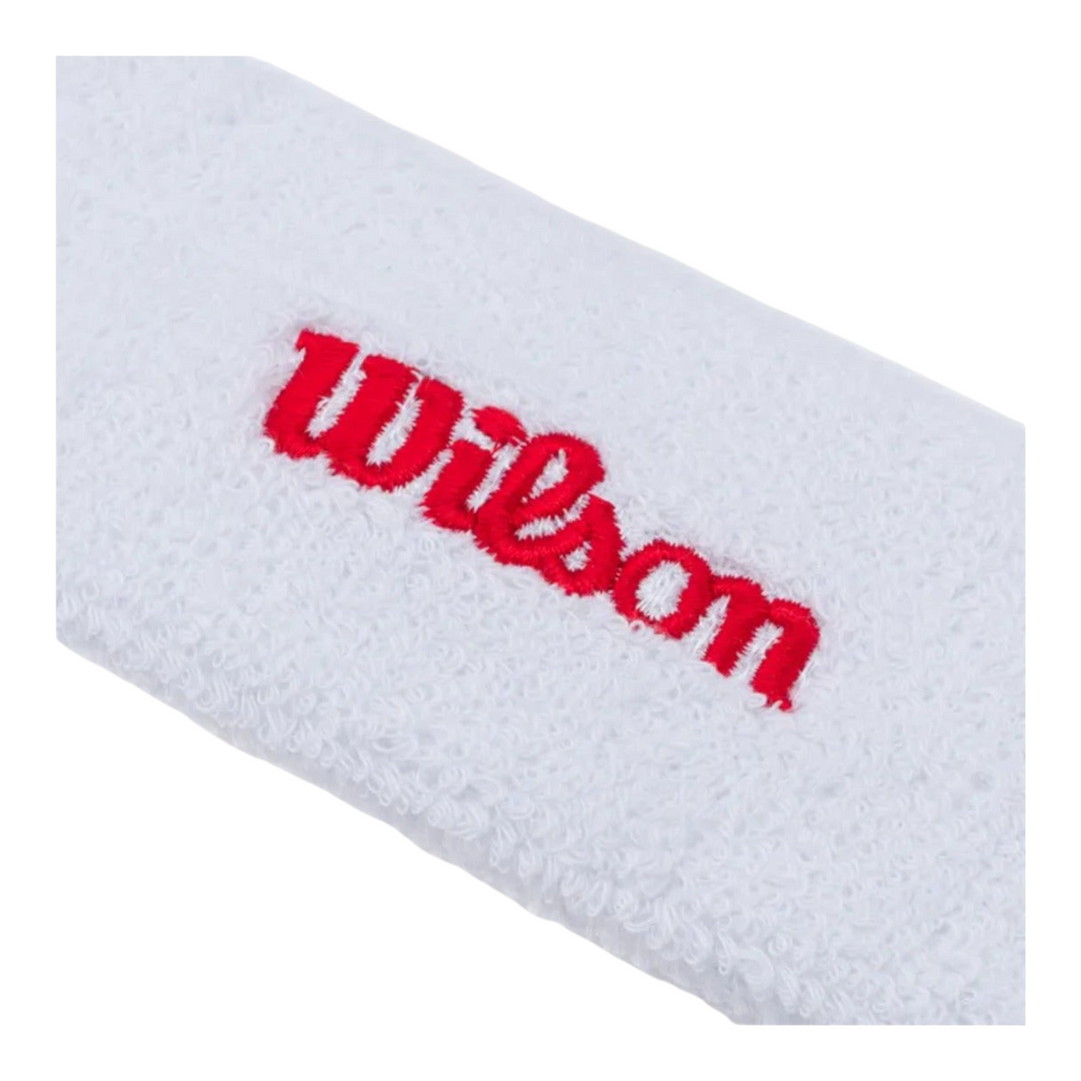Bandana deportiva Radach Sports Wilson blanca de algodón absorbente con logotipo bordado en rojo