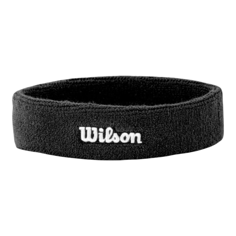 Bandana deportiva Radach Sports Wilson negra de algodón absorbente con logotipo bordado para entrenamiento