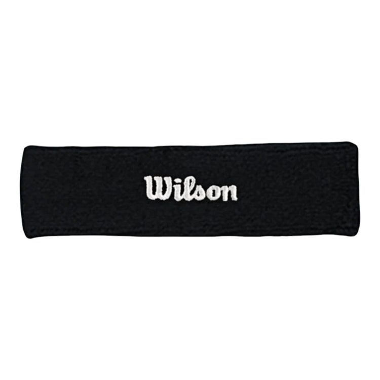 Bandana deportiva Radach Sports Wilson negra de algodón y spandex con logotipo bordado para absorción de sudor