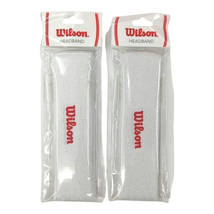 Pack de 2 bandas para cabeza blancas Wilson de Radach Sports, absorbentes de sudor para tenis y deportes