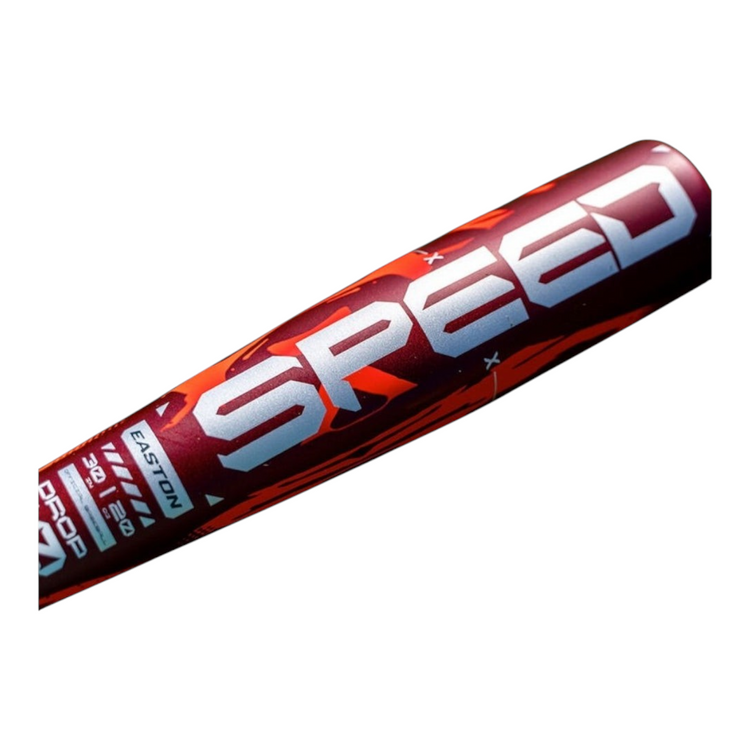 Bat de béisbol Radach Sports Easton Speed USA 2025 de aleación roja con diseño gráfico y barril de 2 5/8 pulgadas