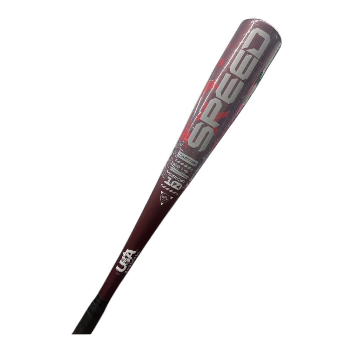 Bat de béisbol Radach Sports Easton Speed USA 2025 de aleación, color granate con diseño gráfico y drop -10