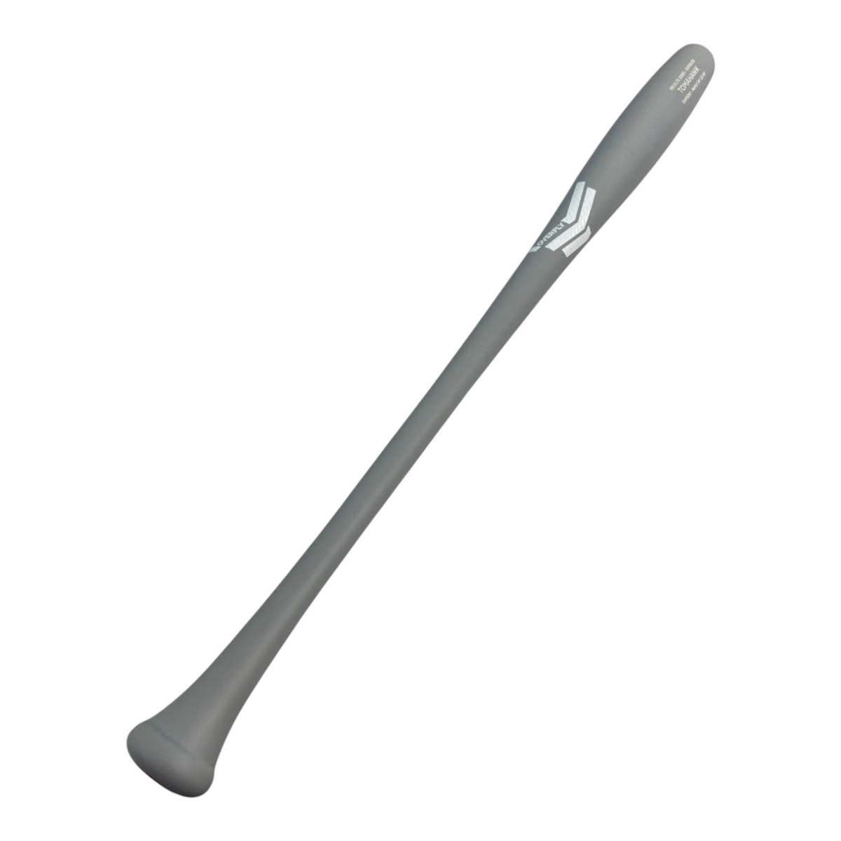 Bat de béisbol Radach Sports Overfly Tomahawk de madera de maple en color gris mate con diseño tipo torpedo
