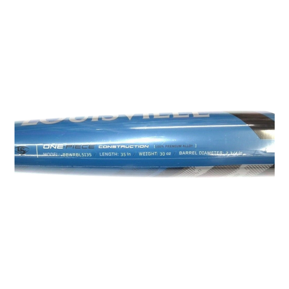 Detalle del barril de bate de béisbol Radach Sports Louisville Warrior azul de aleación premium de 35 pulgadas